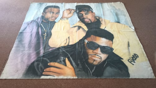 XXL Hand Painted Mural Warehouse Loft Oil on Canvas.