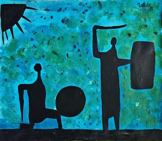 Signed Toledo (Mexico),Vintage 20th Century Modern Painting on Canvas