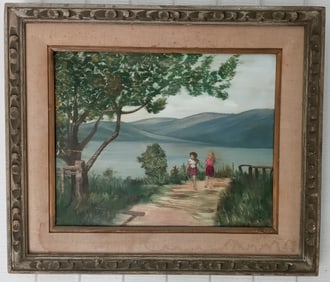 Vintage Signed Oil Painting On Canvas