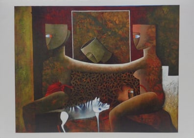 Vicente Bonachea Lithograph Print on Paper -Vasos Comun