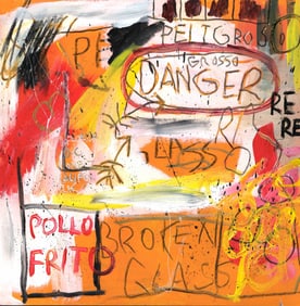 Expressionism N York Mixed Media Painting on Thick Pape