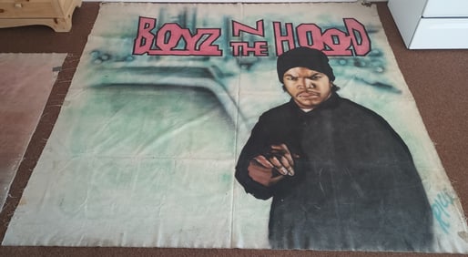 XXL Hand Painted Mural Warehouse Loft Oil on Canvas.