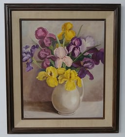 1971 Toshi. N Bouquet of Flower Oil Painting Signed