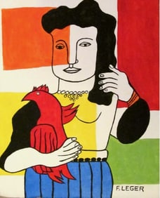 Fernand Leger Painting on Canvas Signed , Modern Art, Modern Art