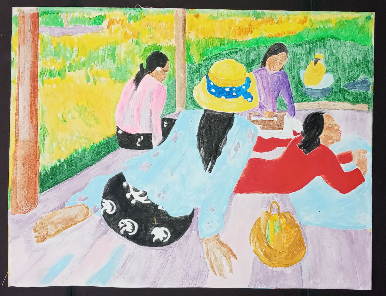 Paul Gauguin Unsigned Painting on Canvas: Paul Gauguin Unsigned Painting on Canvas Approx Canvas Measurements: 36 x 28 Inches. Mixed Media Hand Painting on Heavy Cotton Canvas painting.Great Collector Piece it is being sold in the manner or s