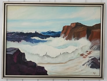 81 Vintage Signed Massachusetts Oil Painting on Canvas