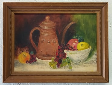 1965 Ruth Cross Vintage Oil Painting on Canvas Panel Framed