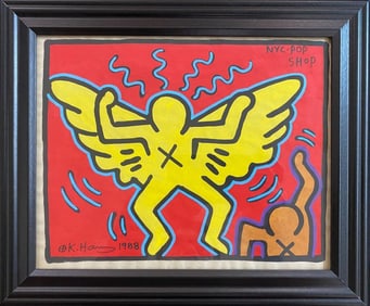 Keith Haring’s - LOVE - 88 – A Poignant Sketch by an Icon. SIGNED Pop Shop NYC