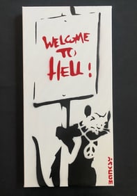 Banksy Rare Large Dismaland Painting 2015 with paperwork