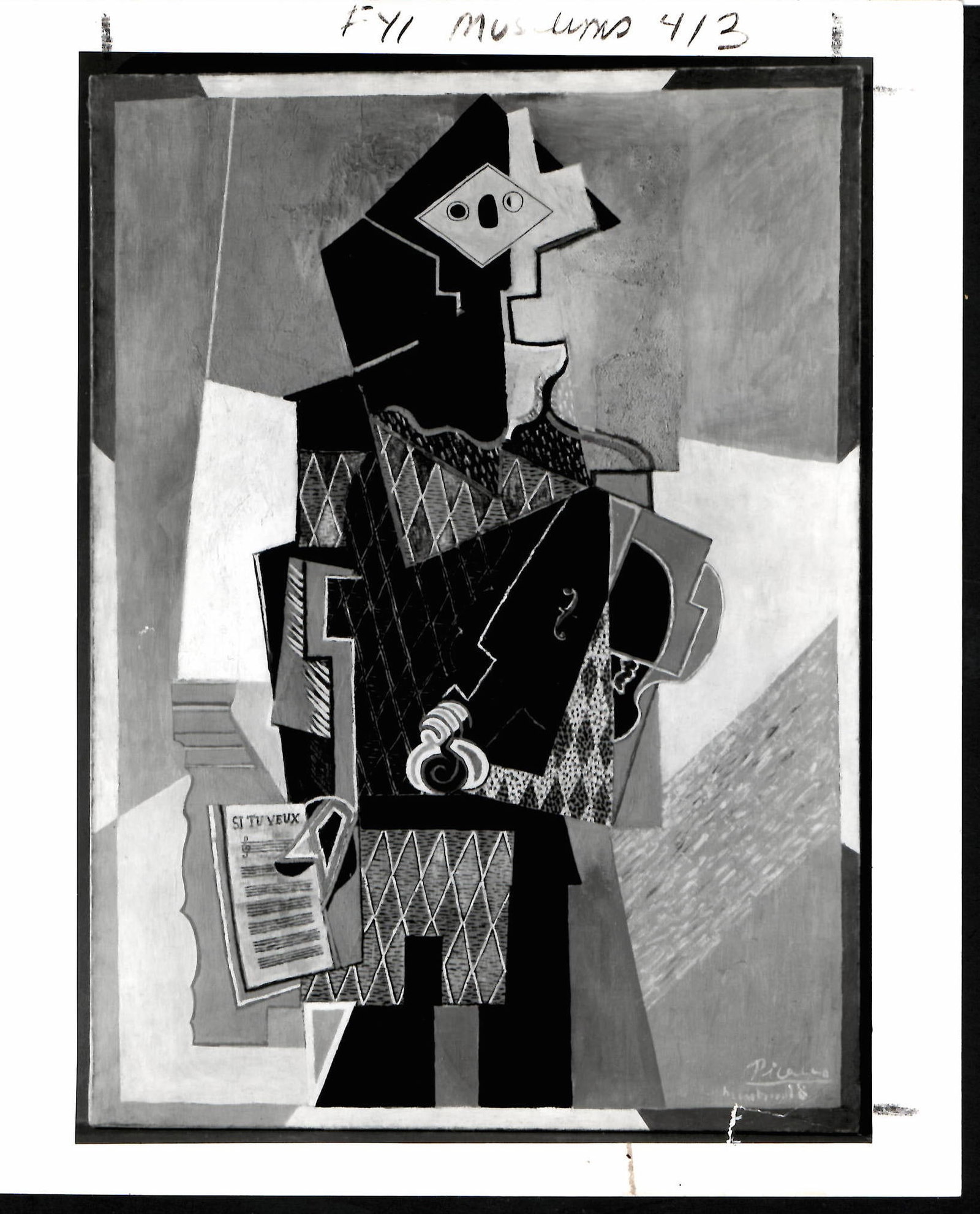1992 Photography Pablo Picasso Harlequin with Violin (1 of 2)