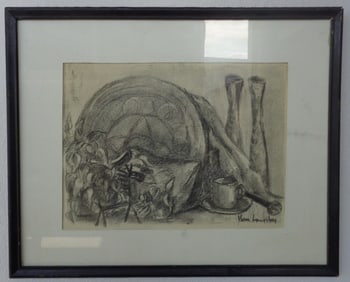 Original charcoal Drawing 1963 by Vern Livingston
