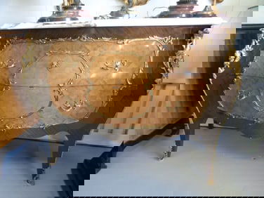 Luis XVI French Dore Bronze Table