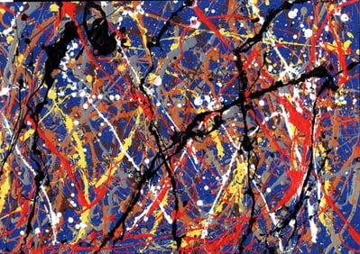 Jackson Pollock Abstract Painting on Cardboard