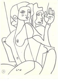 Fernand Henri Léger French (1881-1955) Fine Art drawing/print Ink on Paper.Embossed Stamp