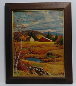 Vintage Framed Litho-Print Old Autumn Pasture by Westal