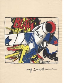 Mixed Media on Paper. Signed Lower right Roy Lichtenstein