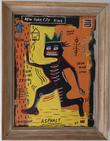 Jean-Michele Basquiat Painting NYC Asphalt RUN SAMO King