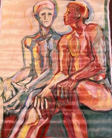 Nicolas POLIAKOFF (1899-1976) Russian painter Expressionist Figurative Oil Painting on Canvas