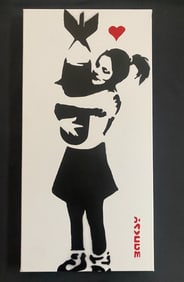 Banksy Dismaland painting 2015 With paperwork of dismaland ticket and dismaland COA