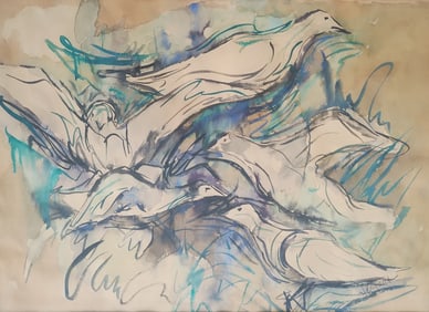 Leon Bryant, Circa 1940s Watercolor Hand Signed.