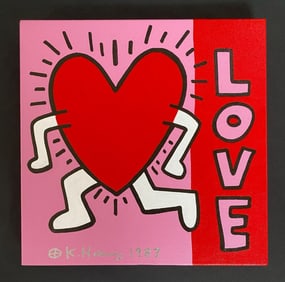 Keith Haring 87 American 1958-90 Painting on Canvas NYC POP SHOP Souvenir