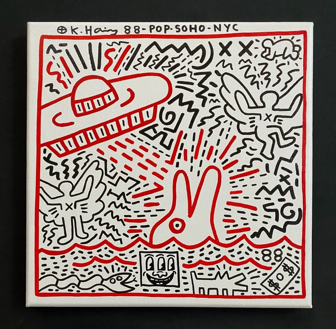 Keith Haring 88 American 1958-1990 Painting on Canvas - NYC POP SHOP (1 of 7)