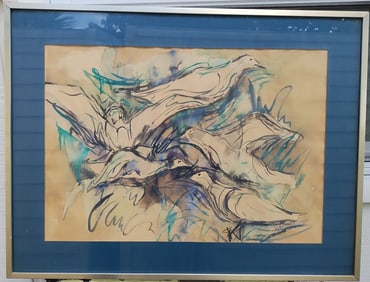 Leon Bryant, Circa 1940s Watercolor Hand Signed.