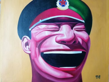 Smile Faces Happiness Peace Modern Oil Painting