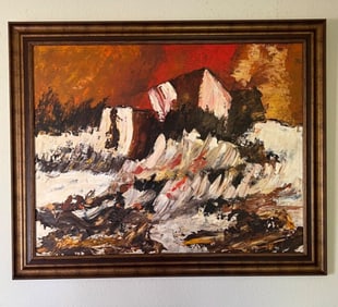 Edward Dugmore (1915–1996) Abstract Artist Oil Painting Signed