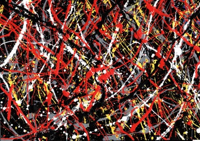 Jackson Pollock Abstract Painting on Cardboard.