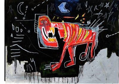 Jean Michel Basquiat Expressionism Large Painting Drawing