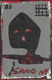 1984 JEAN-MICHEL BASQUIAT: SKULL NY, ORIGINAL RARE ART-PAINTING SOUVENIR SUBWAY