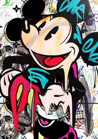 Large Pop Art Lithograph Print Mickey W/COA