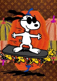 Large Pop Art Lithograph Print Snoopy W/COA