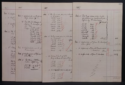 Supersized 1887- 8 sheets Ledger of New York City
