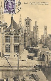 Paris-Bruxelles Litho Post Card Canceled Stamp