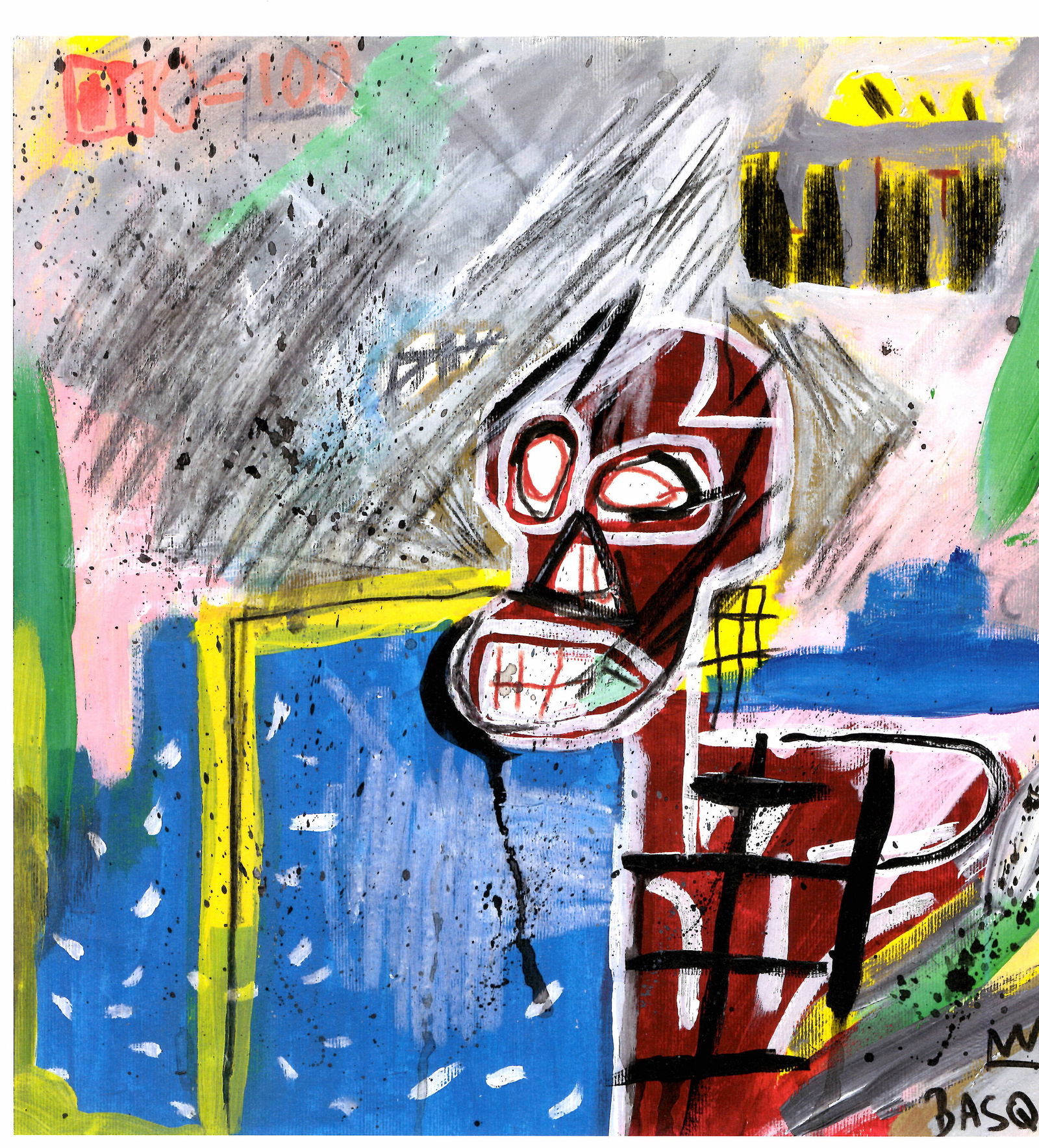 Jean-Michel Basquiat Fine Art Print on Paper,Embossed Stamp (1 of 2)