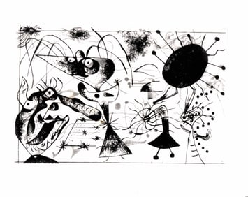 1989 Joan Miro Original Vintage Photography "Black and Red" Artwork by Miro.