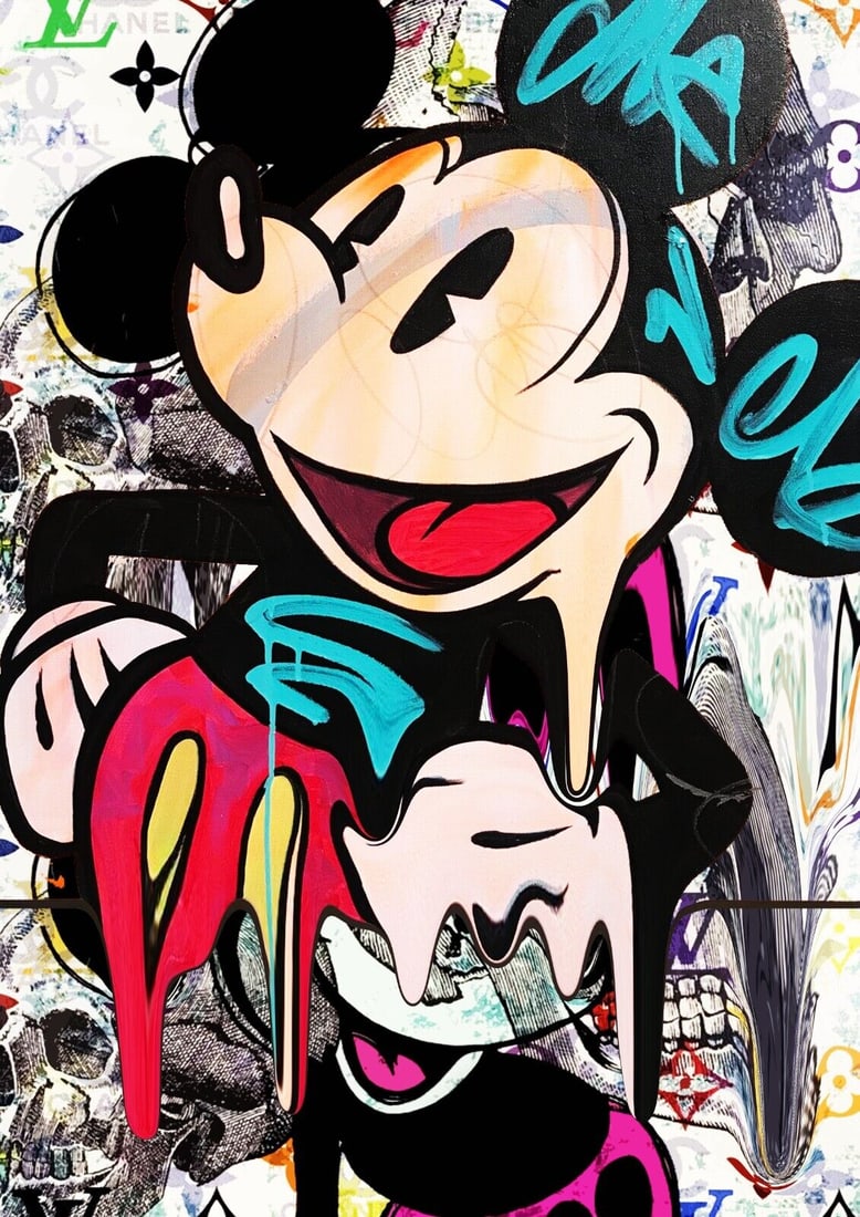 Large Pop Art Lithograph Print  Mickey W/COA (1 of 1)