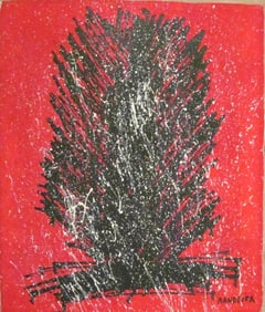 Vintage Abstract Painting Signed- Antonio Bandeira, Modern Art
