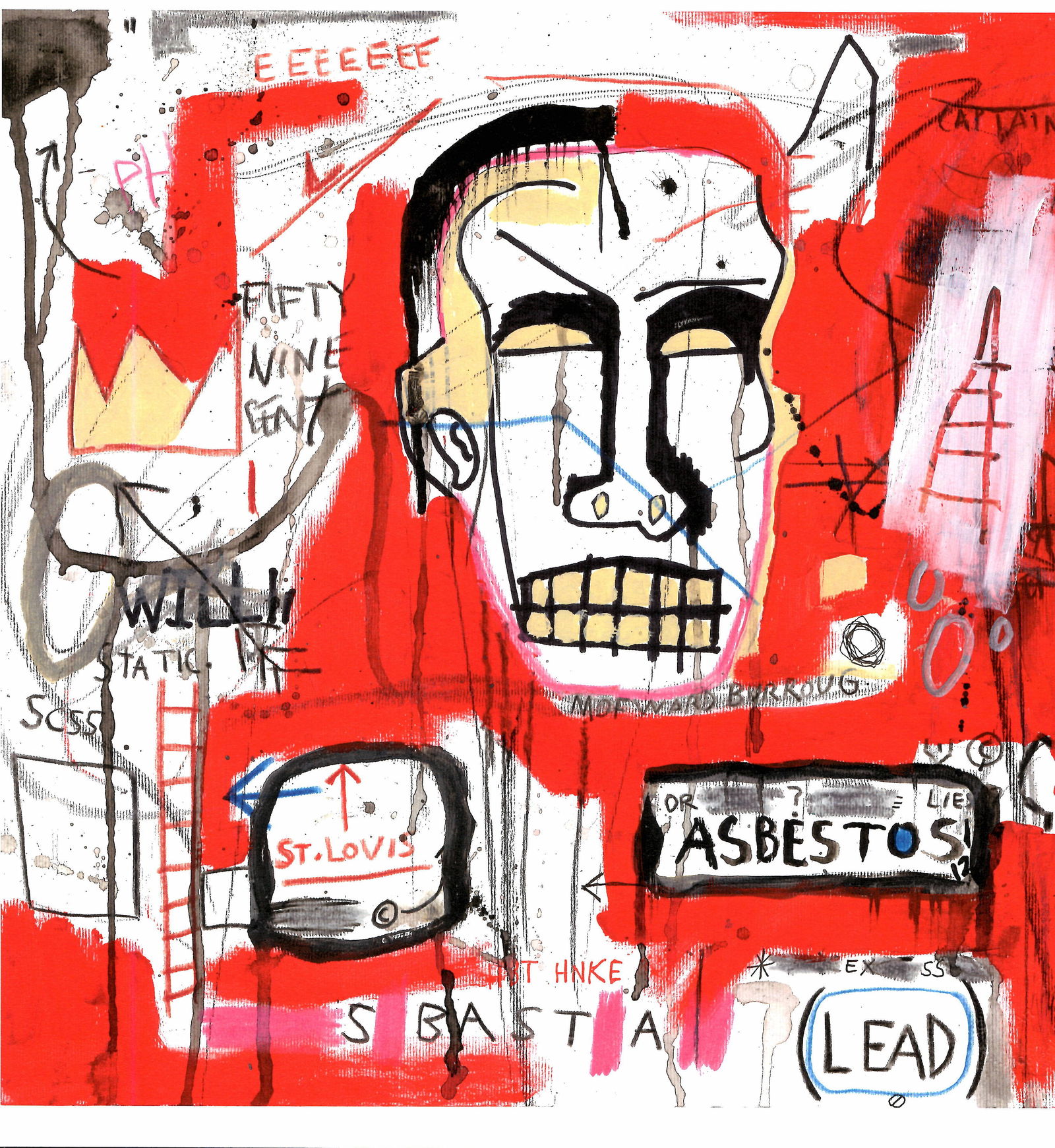 Jean-Michel Basquiat Fine Art Print on Paper,Embossed Stamp