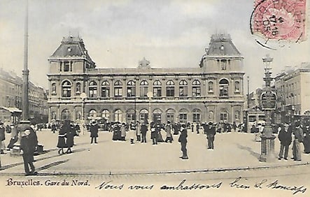 Paris-Bruxelles Litho Post Card Canceled Stamp