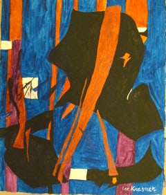Abstract Painting on Canvas Signed  Krasner Modern Art Painting