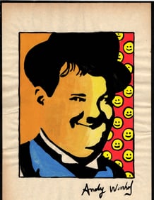 Signed Andy Warhol Mixed Media on Paper.