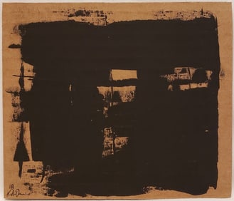 No.54 Original Abstract Modern California Minimal Painting On Cardboard.