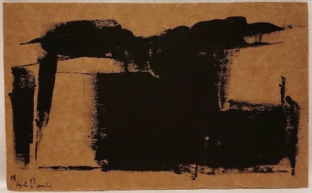 No.59 Original Abstract Modern California Minimal Painting On Cardboard.