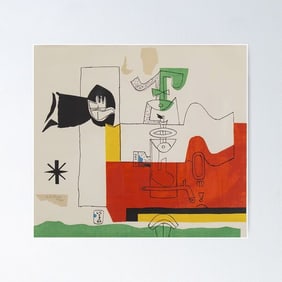 Le Corbusier Lithograph Print (Exhibition 1955). Abstract, Modernism