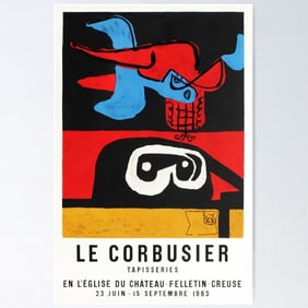 Le Corbusier Lithograph Print (Exhibition 1963). Abstract, Modernism