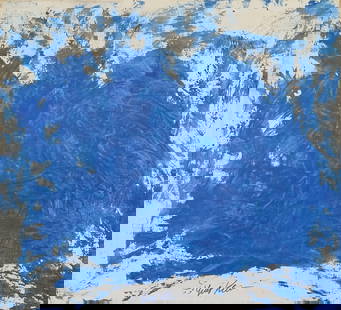 Vintage Yves Klein Signed Monochrome Blue Oil Painting on Canvas - French Modern Art: Vintage Yves Klein Signed Monochrome Blue Oil Painting on Canvas - French Modern Art.Approx Canvas SIze: 21 x 17 inches. Good vintage condition . Stamp on reverse. Yves Klein (1928-1962 Nice, France)
