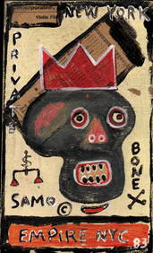 Vintage Iconic Basquiat Crown NYC 1980's Original Souvenir Oil Graffit Postcard Painting. (1 of 2)